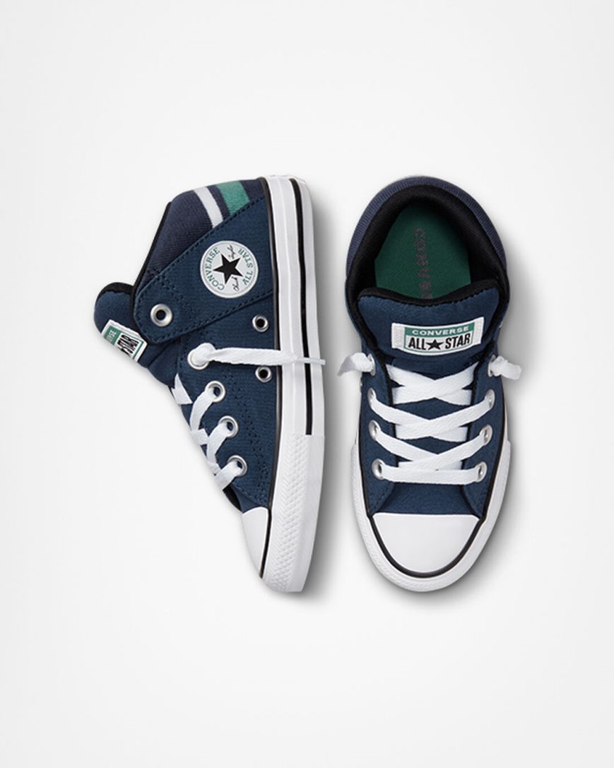 Girls' Converse Chuck Taylor All Star Axel Varsity Club High Top Shoes Navy / White | AU 54908J